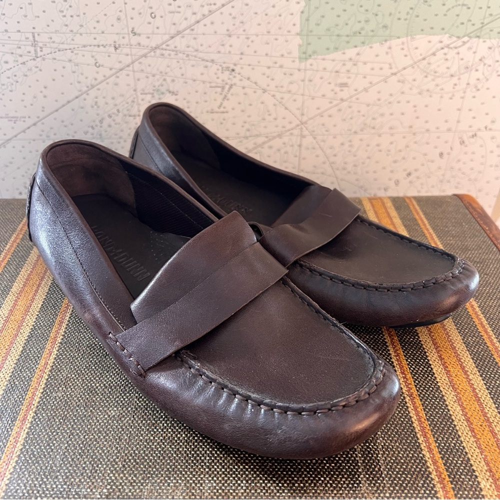 BOND & DUNN - MENS 9 MED WIDTH BROWN LOAFERS -Gently Used! Originally $139